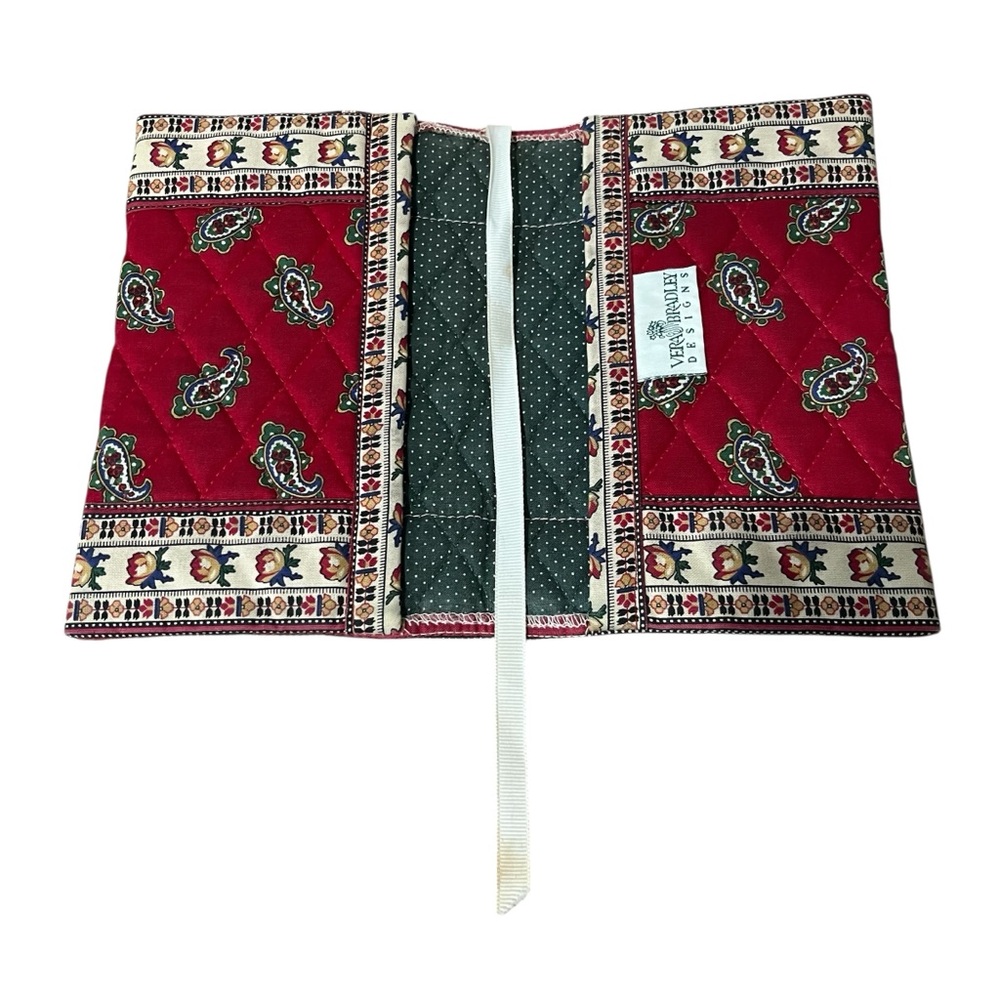 Vera Bradley Indiana Vintage Apple Red Paperback Book Cover with ribbon bookmark